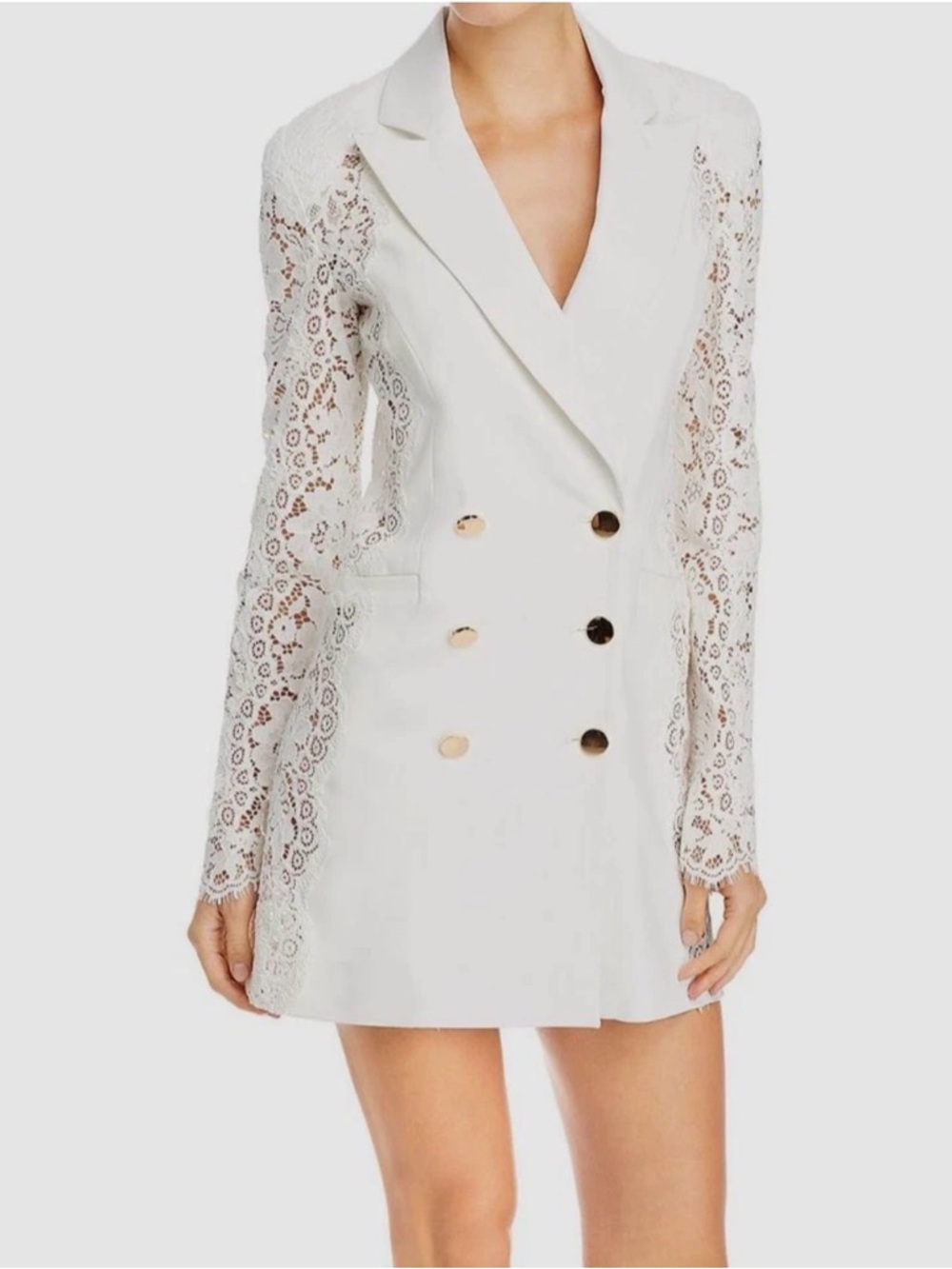 NEW RAMY BROOK Shay Double Breasted Blazer Dress Ivory NWT